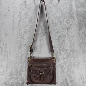Fossil ZB2986 Crossbody Bag Brown Genuine Leather Pockets Detachable Strap
